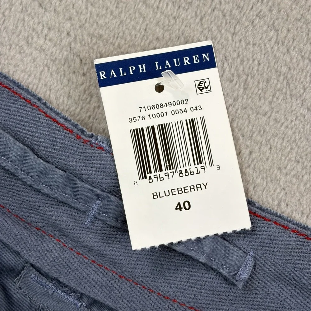 Polo Ralph Lauren Drill Khaki Cargo Shorts in BlueBerry Twill Men 40x11 NWT